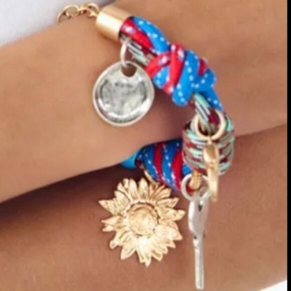 New ZARA Colored Knotted cord bracelet with charms - Picture 6 of 9